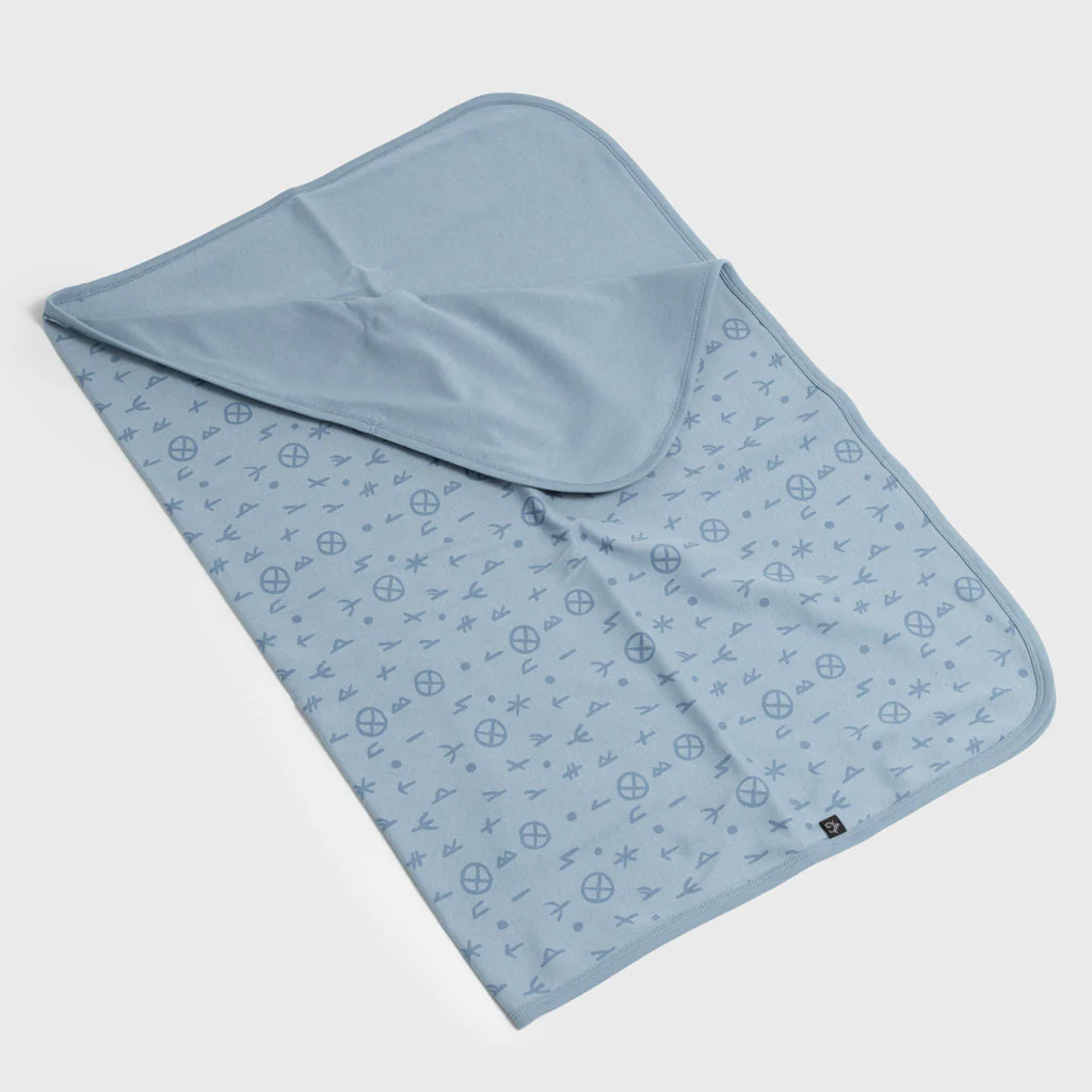 Baby Blanket, Runes, Blue - Image 3