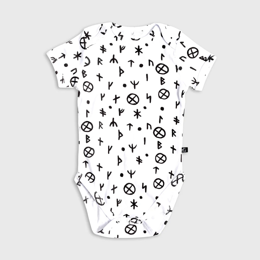 Baby Bodysuit, Runes, White - Image 2