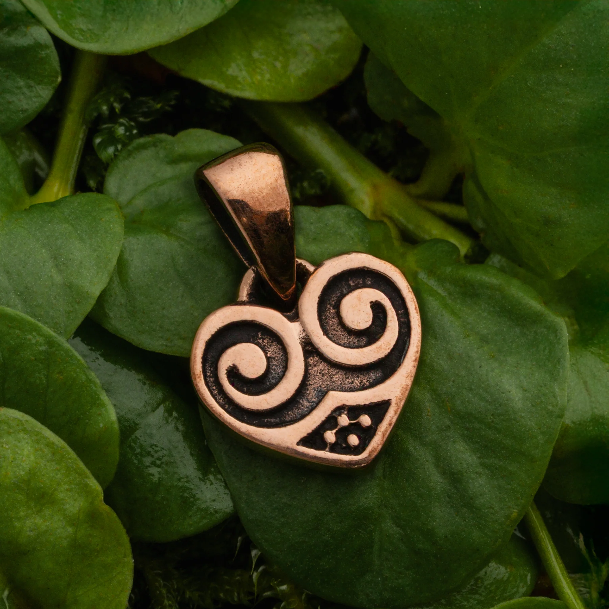Birka Heart Pendant, Bronze