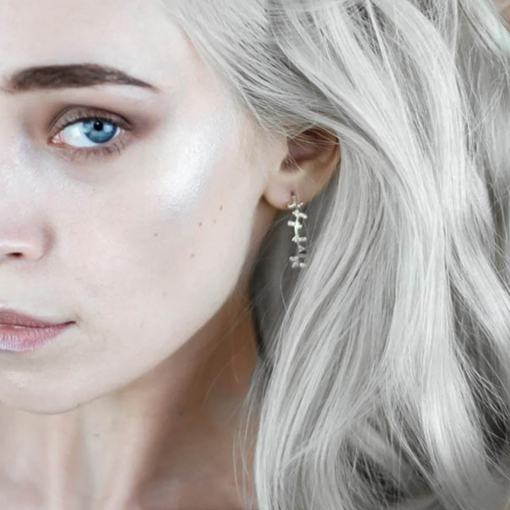 Bjarkan Earrings, Silver - Image 3