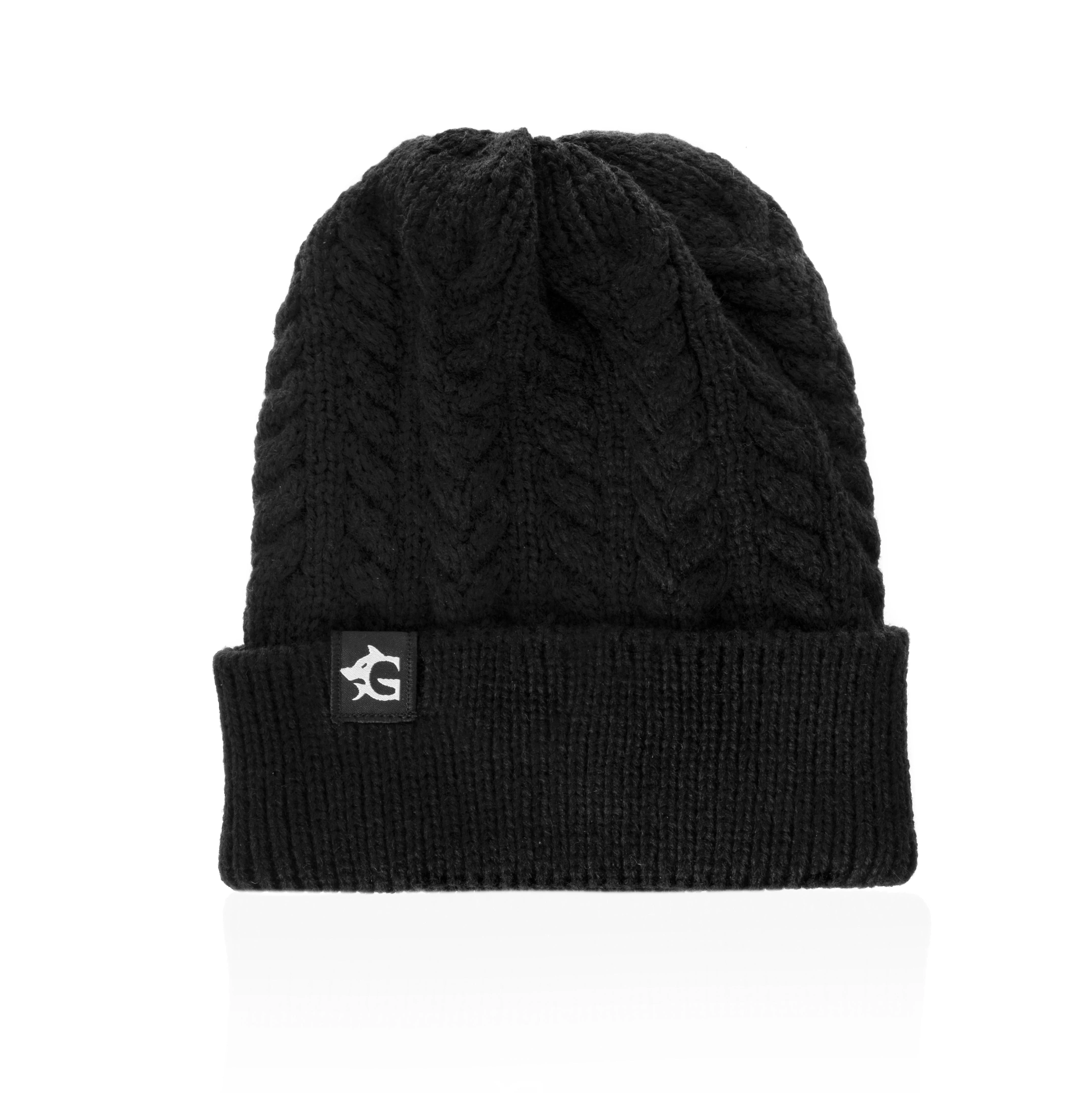 Grimfrost Cable Knit Beanie, Black - Image 3