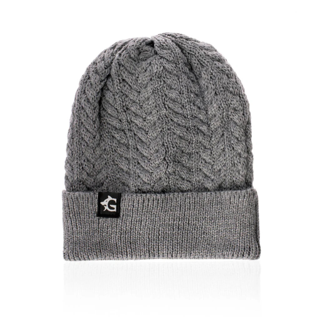 Grimfrost Cable Knit Beanie, Grey - Image 2