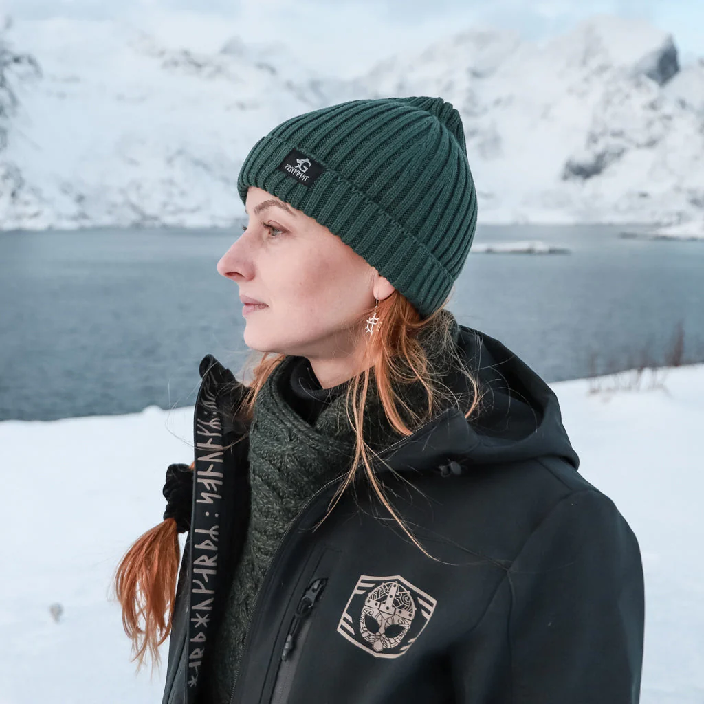 Grimfrost Watch Cap, Green Cotton - Image 2