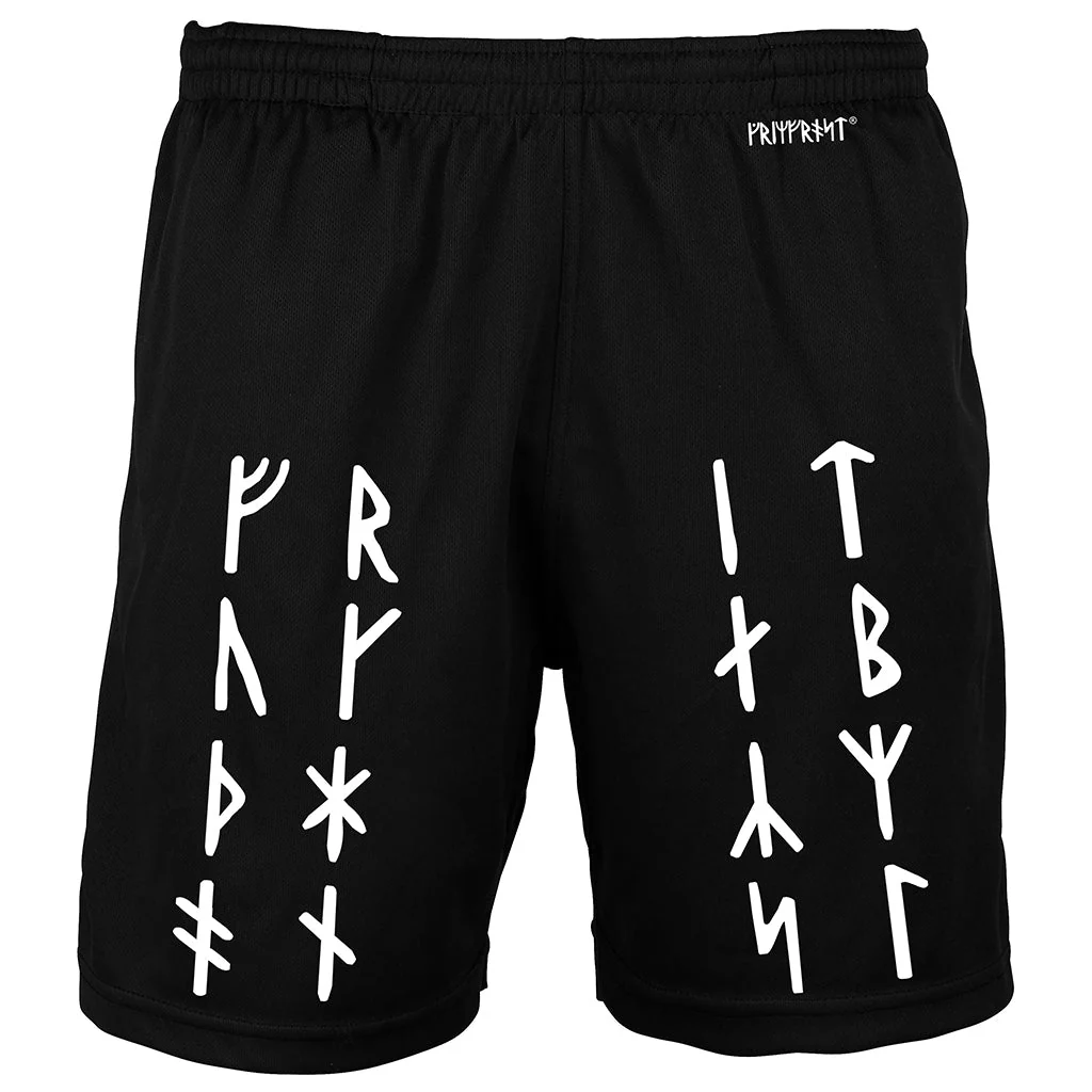 Gym Shorts, Futhark, Black - Image 3
