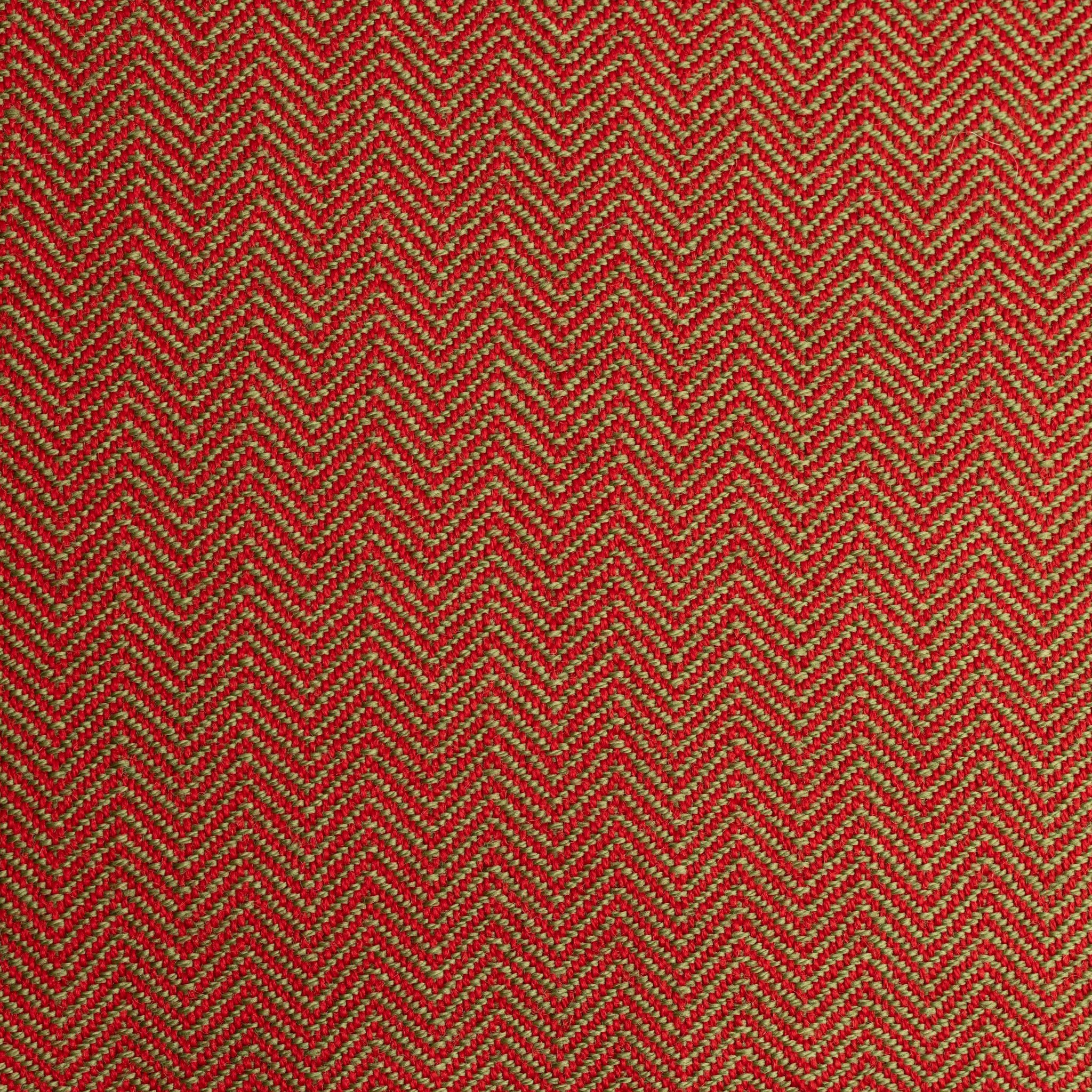 Herringbone Wool, Handwoven, Plant Dye Madder and Green - Image 2