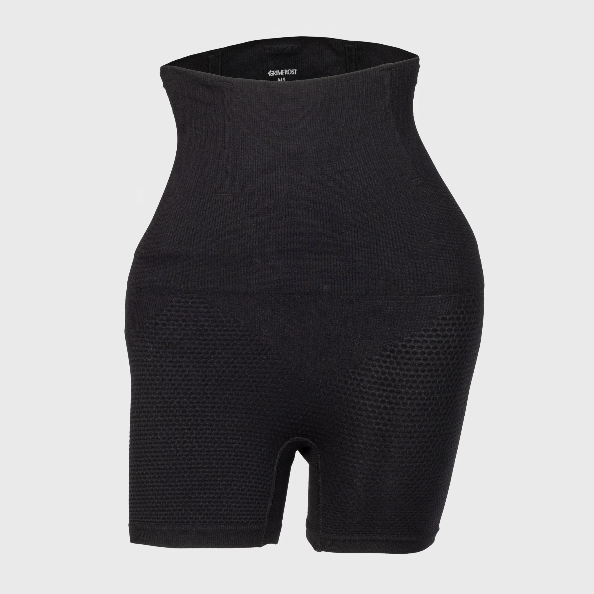 High-Waisted Honceycomb Short, Black - Image 2