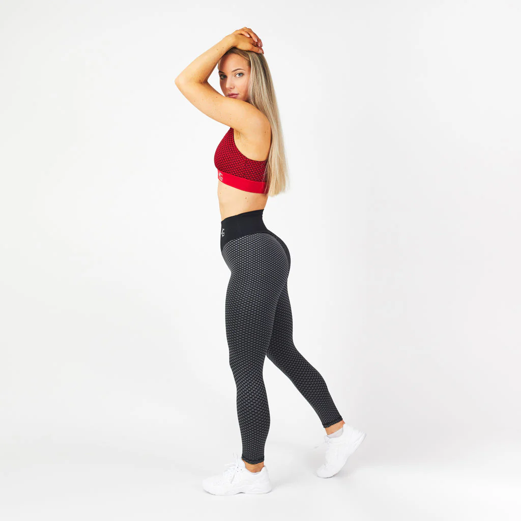 Honeycomb Scrunch Leggings, Black - Image 3