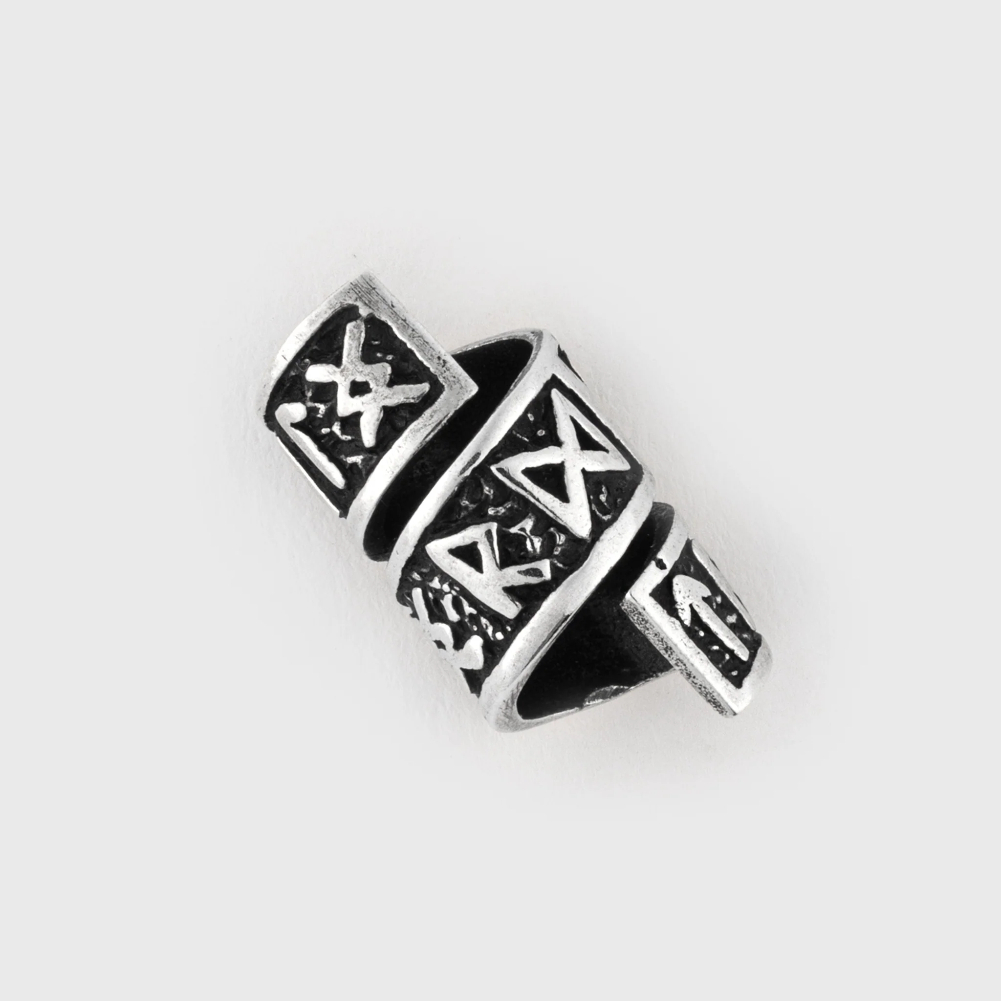 Large Beard Ring, Silver with Runes - Image 2