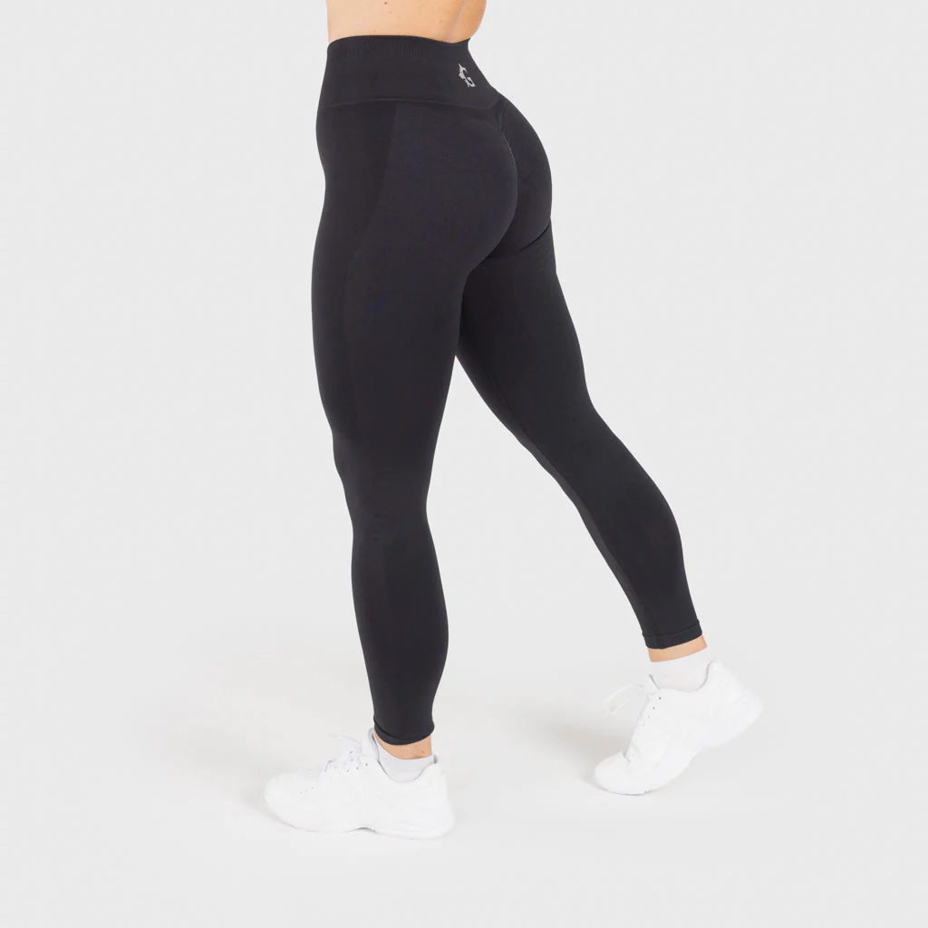Mesh Stripe Scrunch Leggings, Black