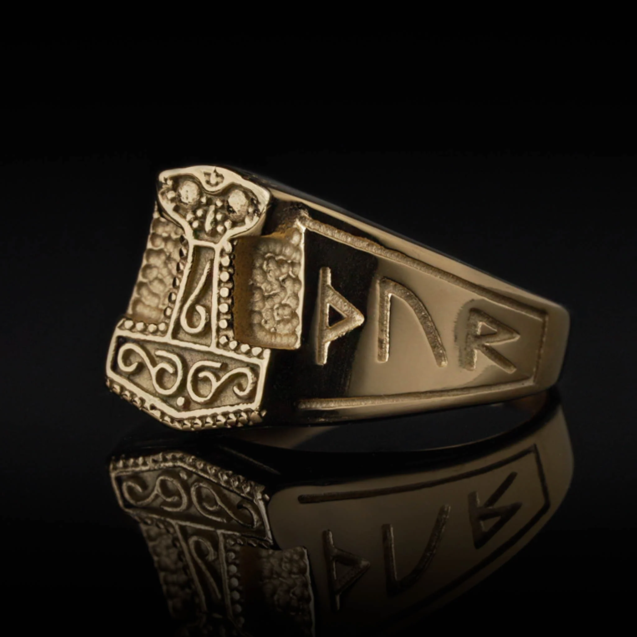 Mjolnir Ring, Gold Plated - Image 5