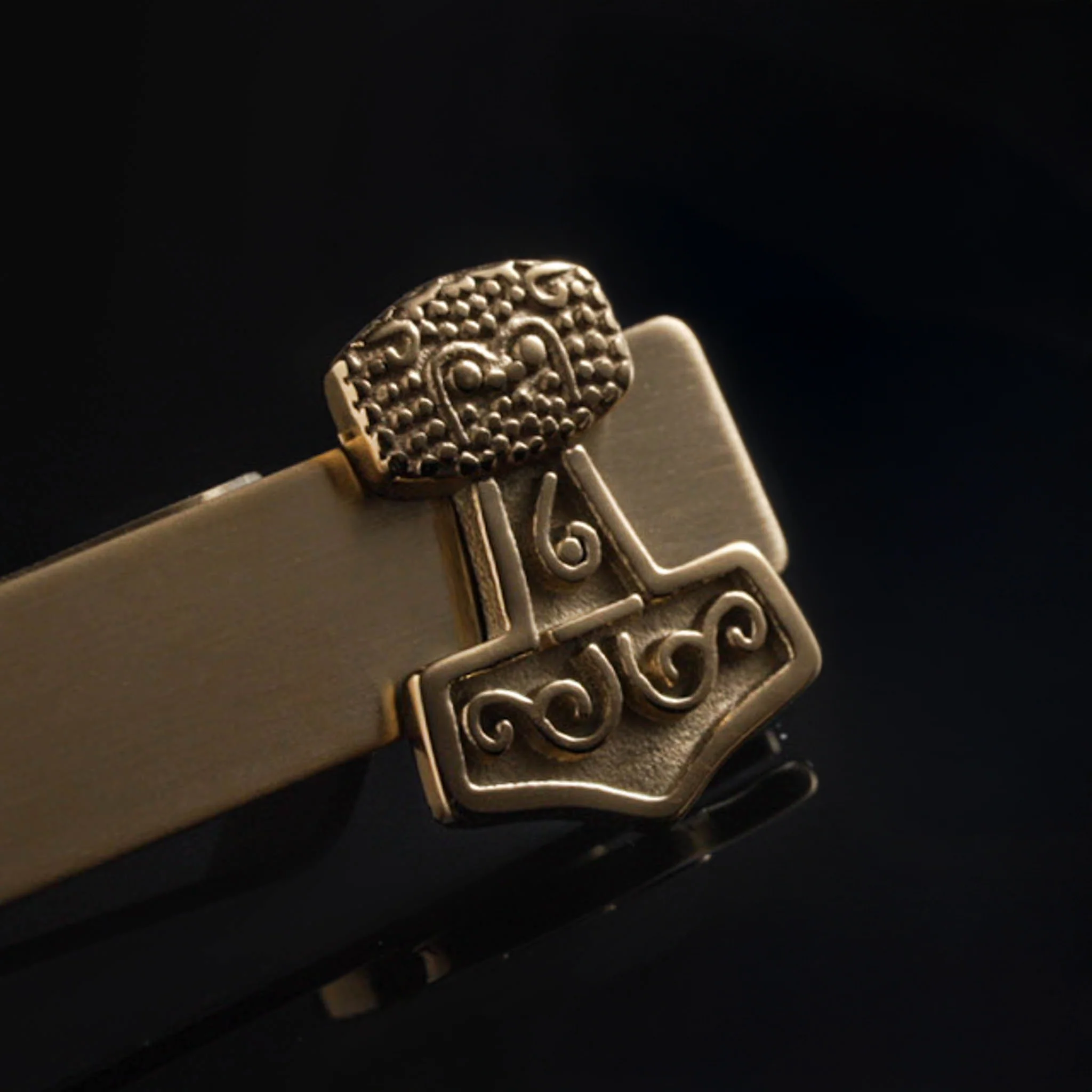 Mjolnir Tie Bar, Gold Plated - Image 4