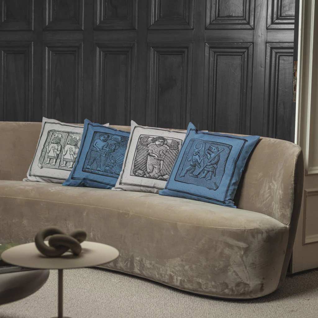 Pillow Cover 2, Torslunda Collection, Blue - Image 6