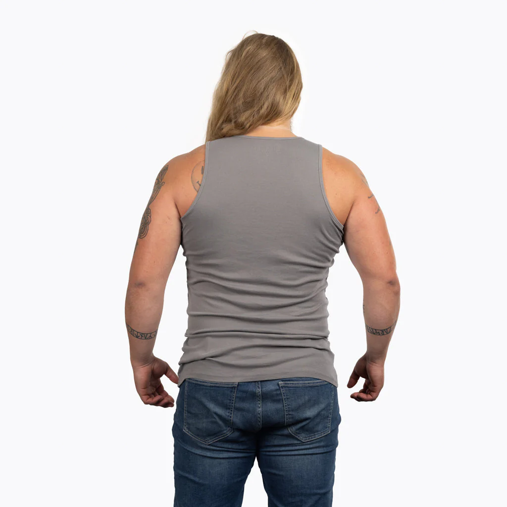 Premium Tank Top, Clan Helmet, Grey - Image 2