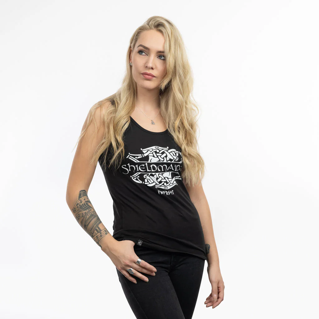 Women's Premium Tank Top, Shieldmaiden, Black - Image 4