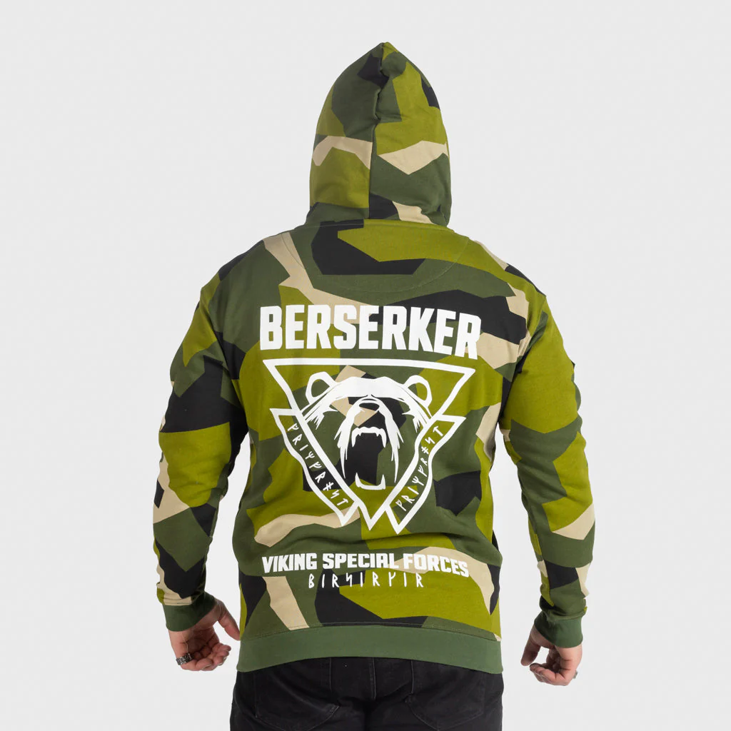 Premium Zip Hoodie, Berserker, M90 Green Camo