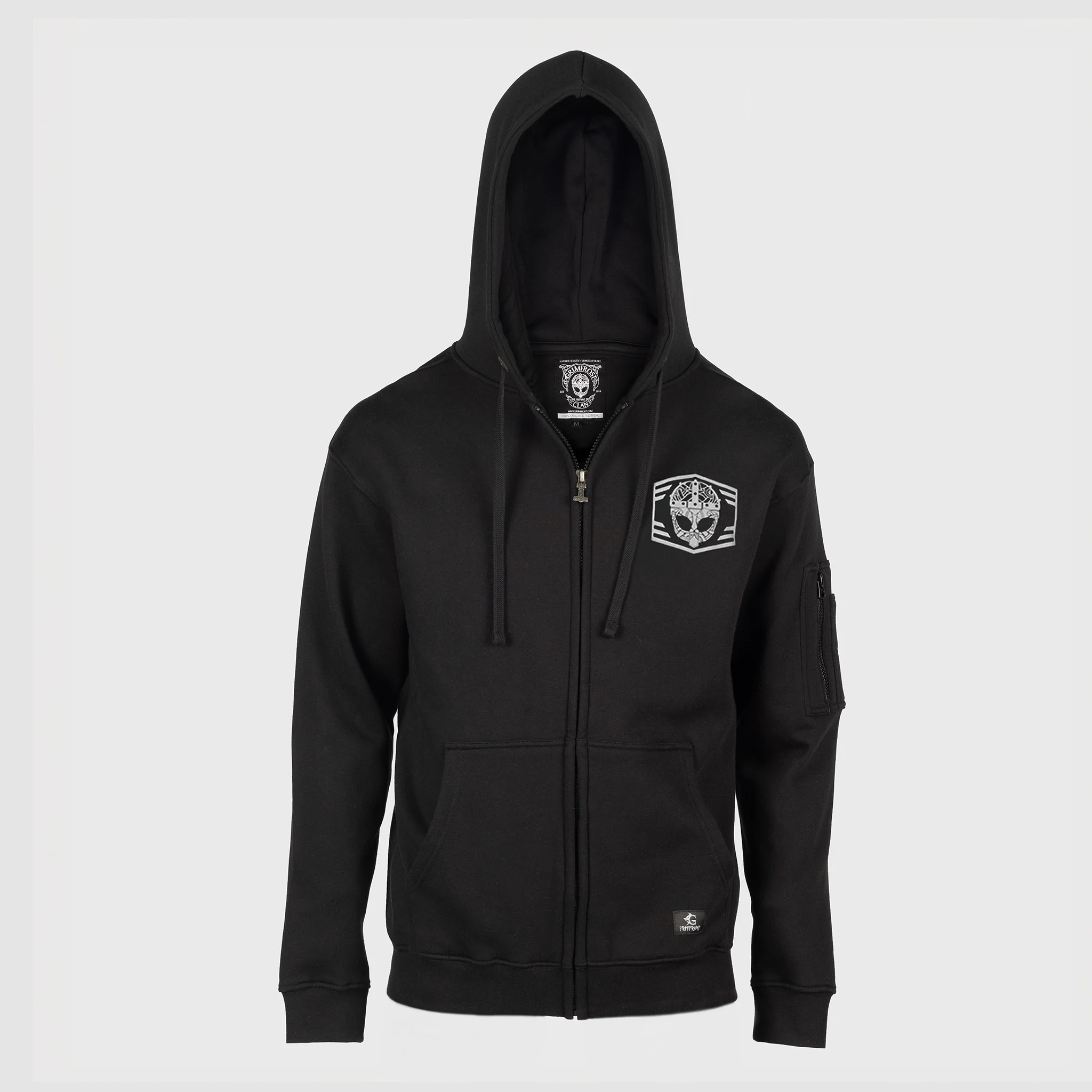 Premium Zip Hoodie, Clan Helmet, Black - Image 2
