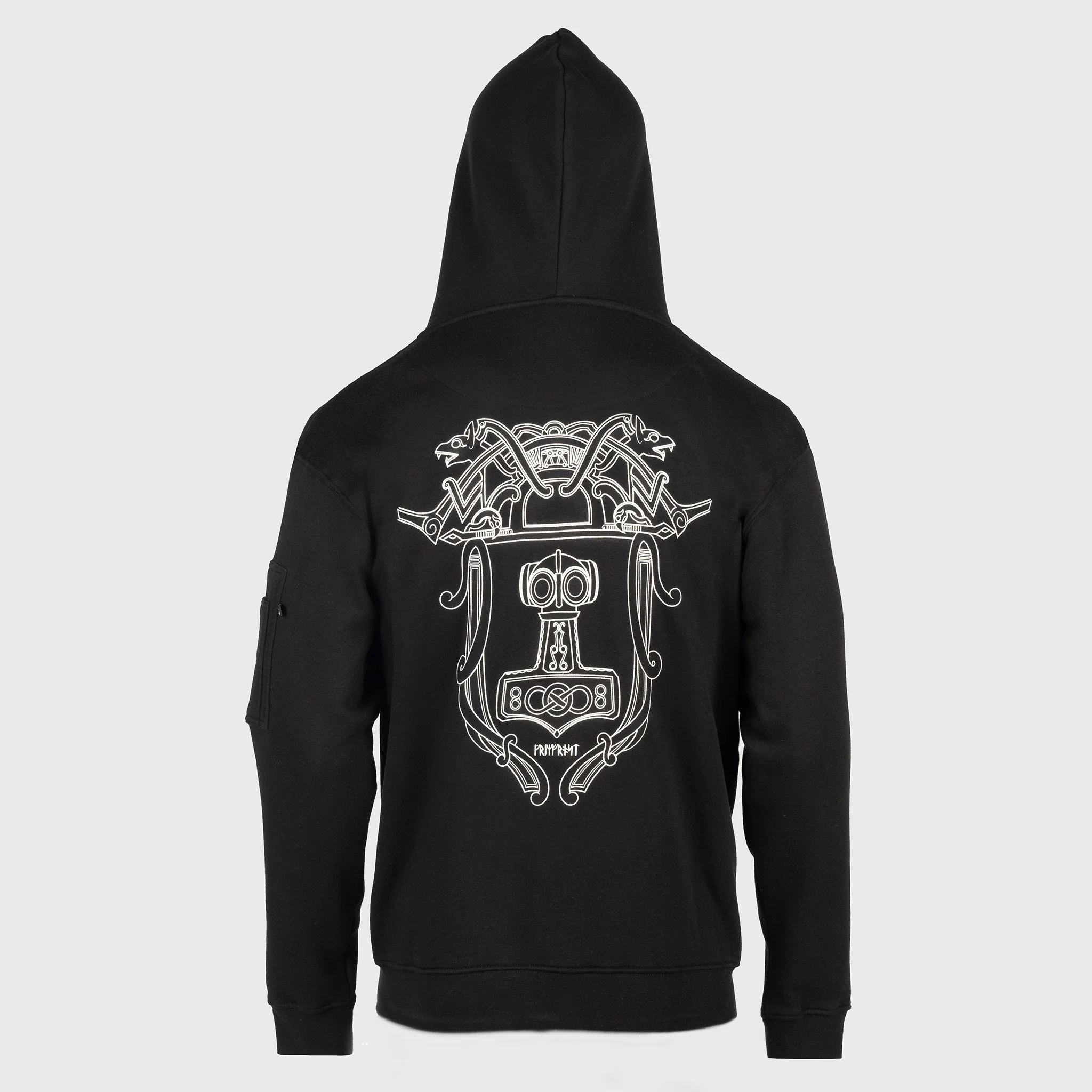 Premium Zip Hoodie, Mjolnir, Black - Image 5