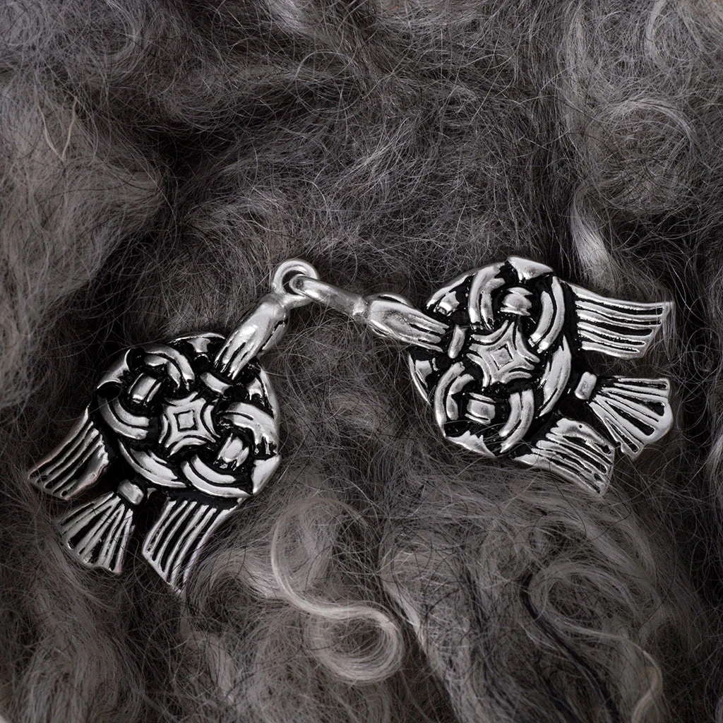 Raven Clasp, Large, Silvered Bronze - Image 2