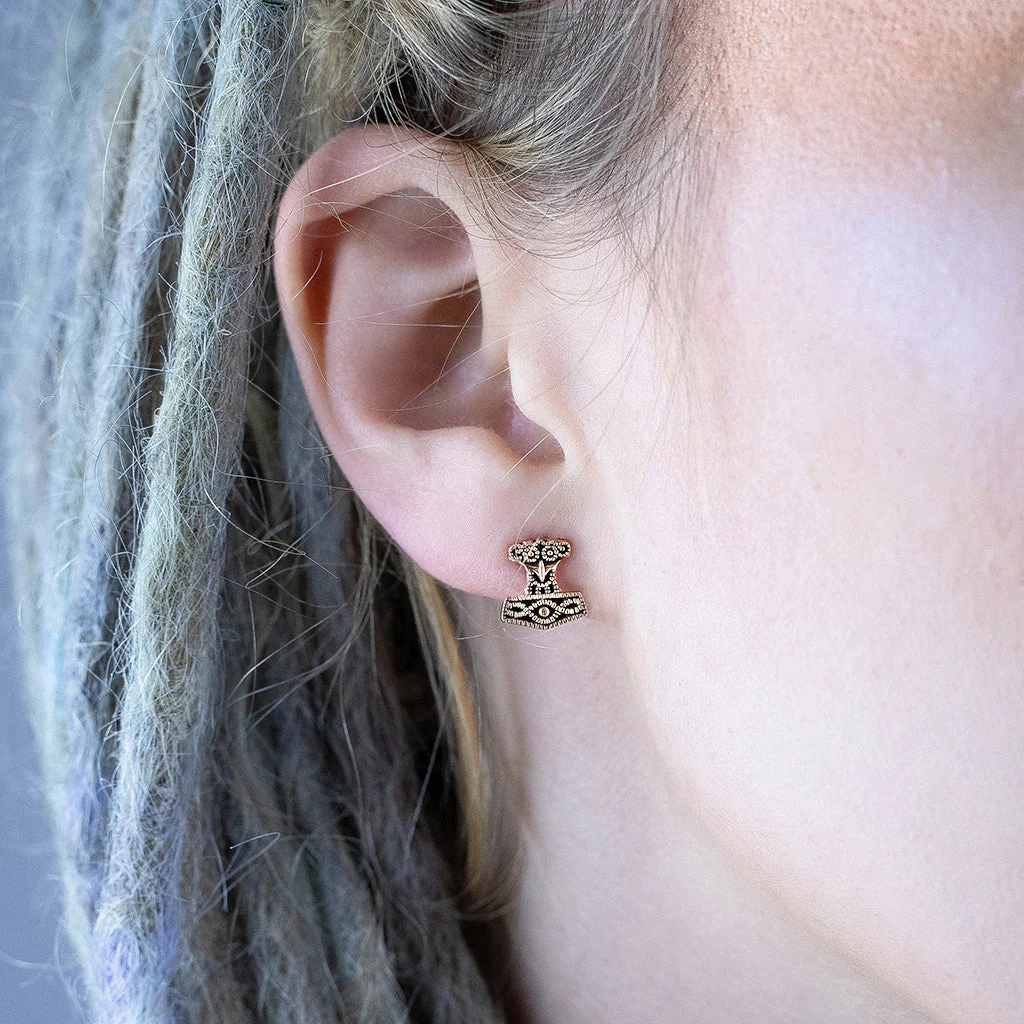 Raven Hammer Earrings, Rose Gold - Image 2