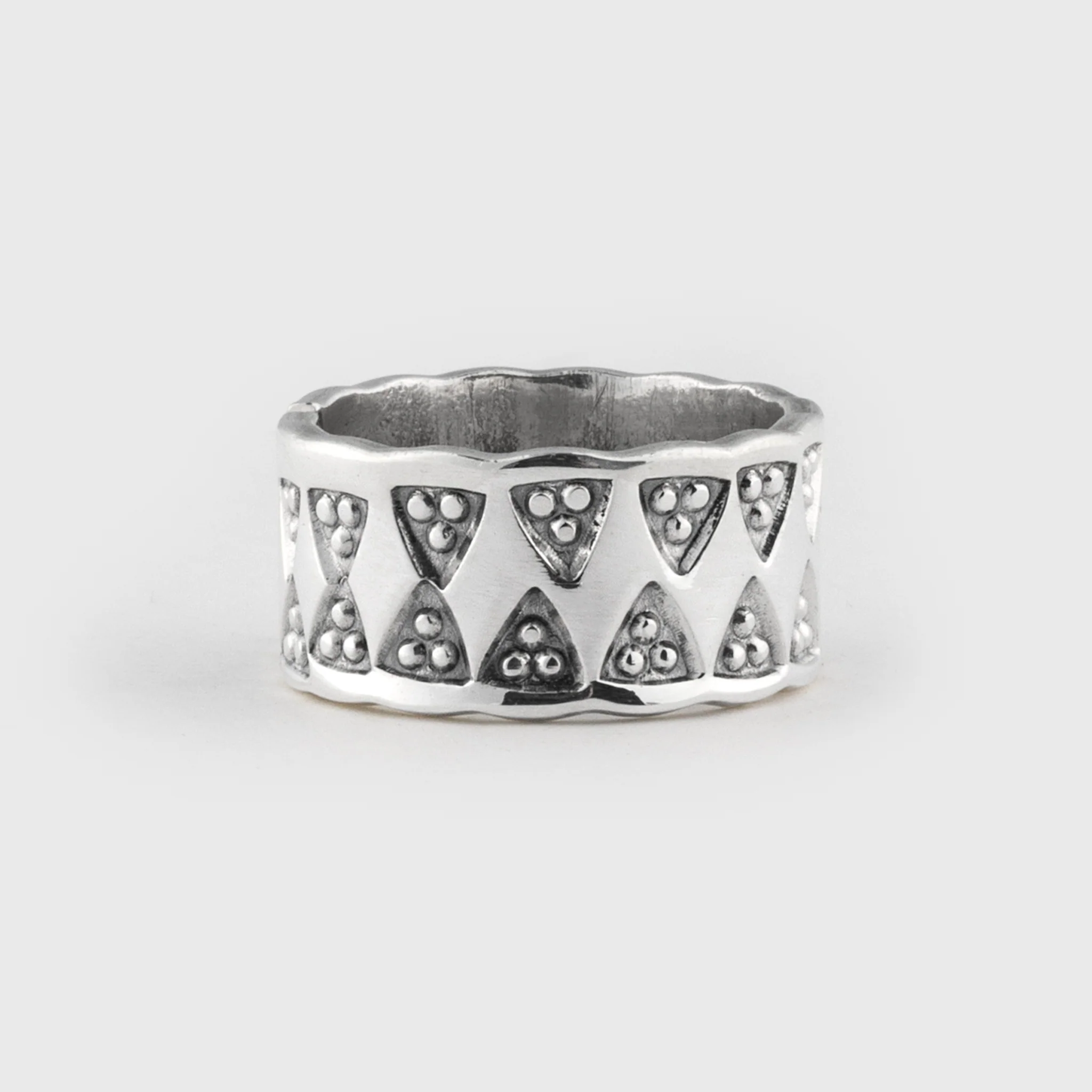 Stamped Viking Ring, Silver - Image 2