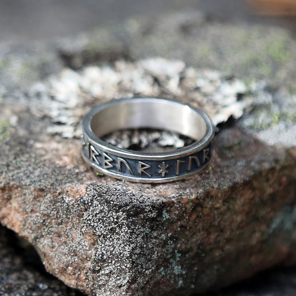 Thor Rune Band Ring, Silver - Image 2