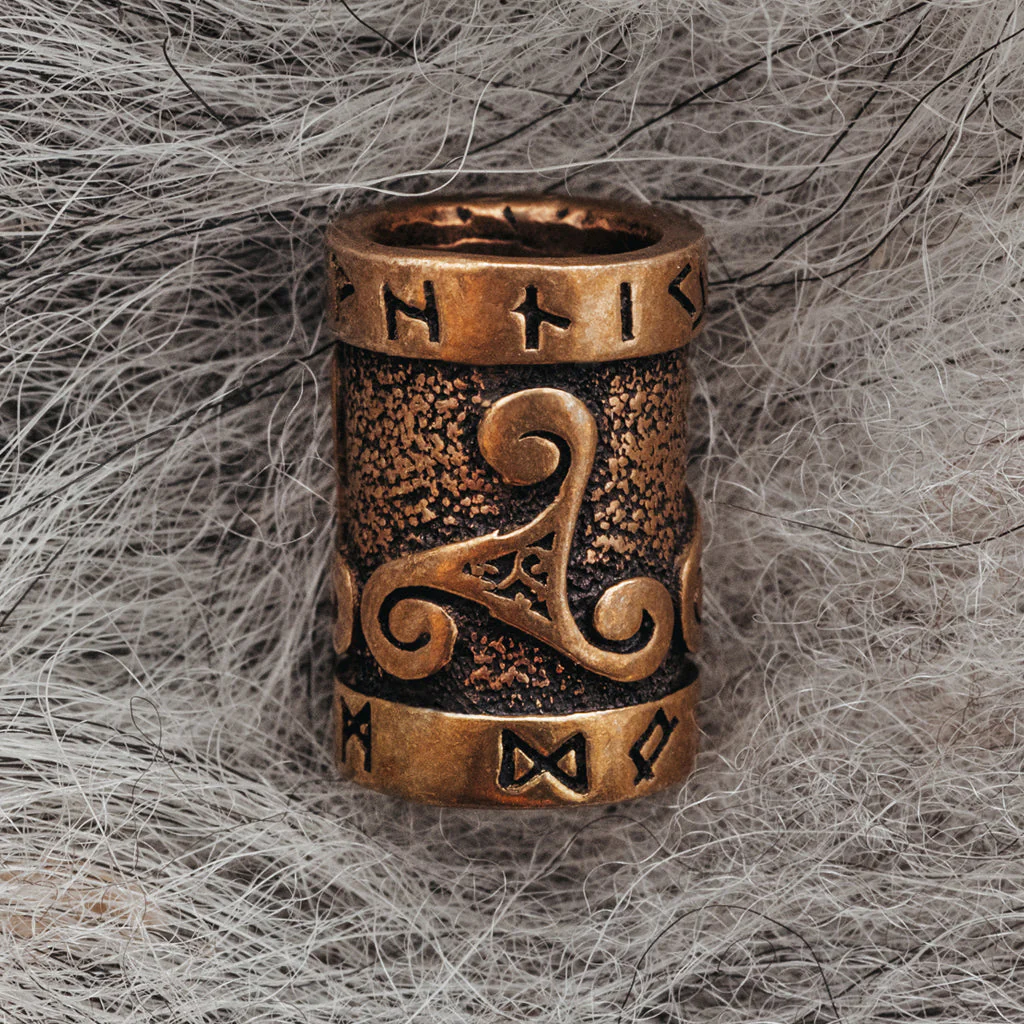 Triskele Beard Bead, Bronze