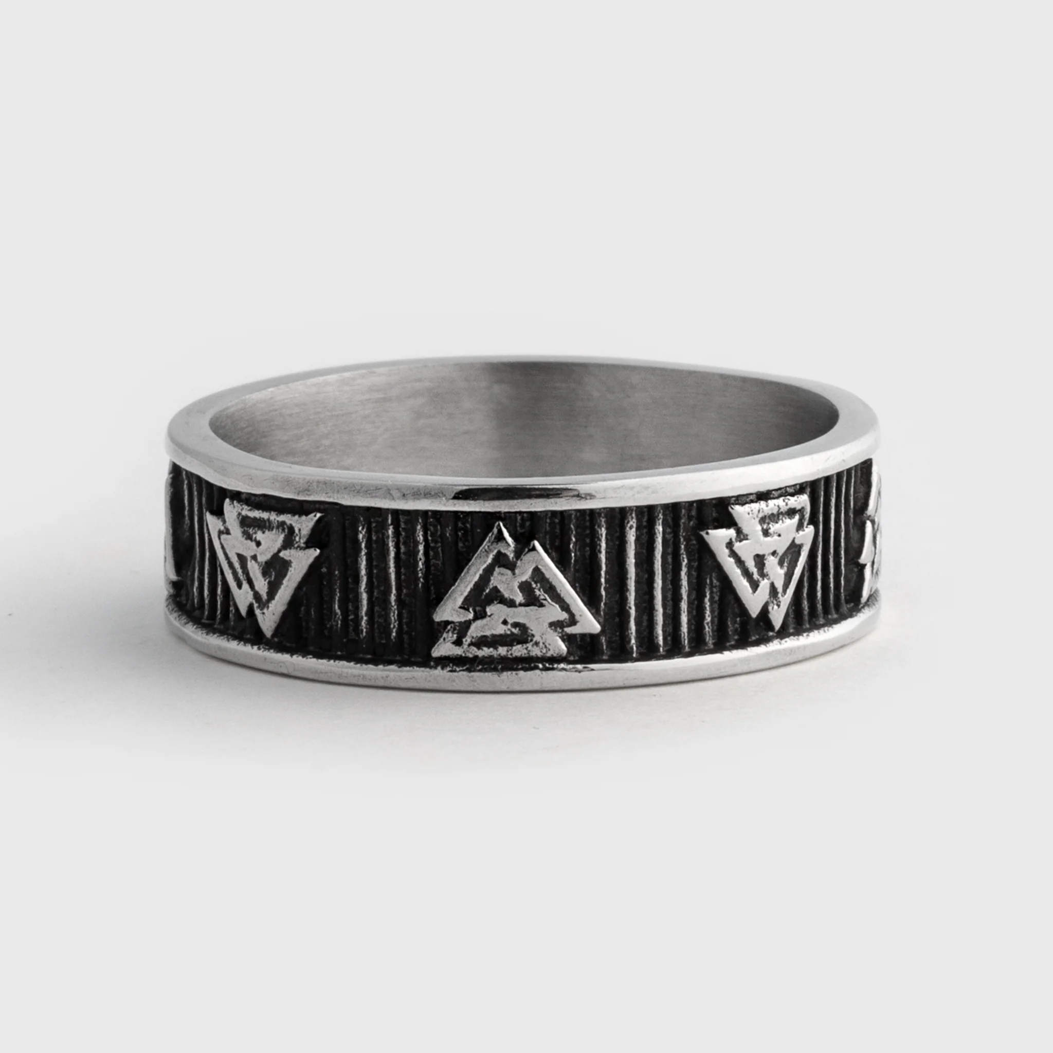 Valknut Band Ring, Stainless Steel - Image 3