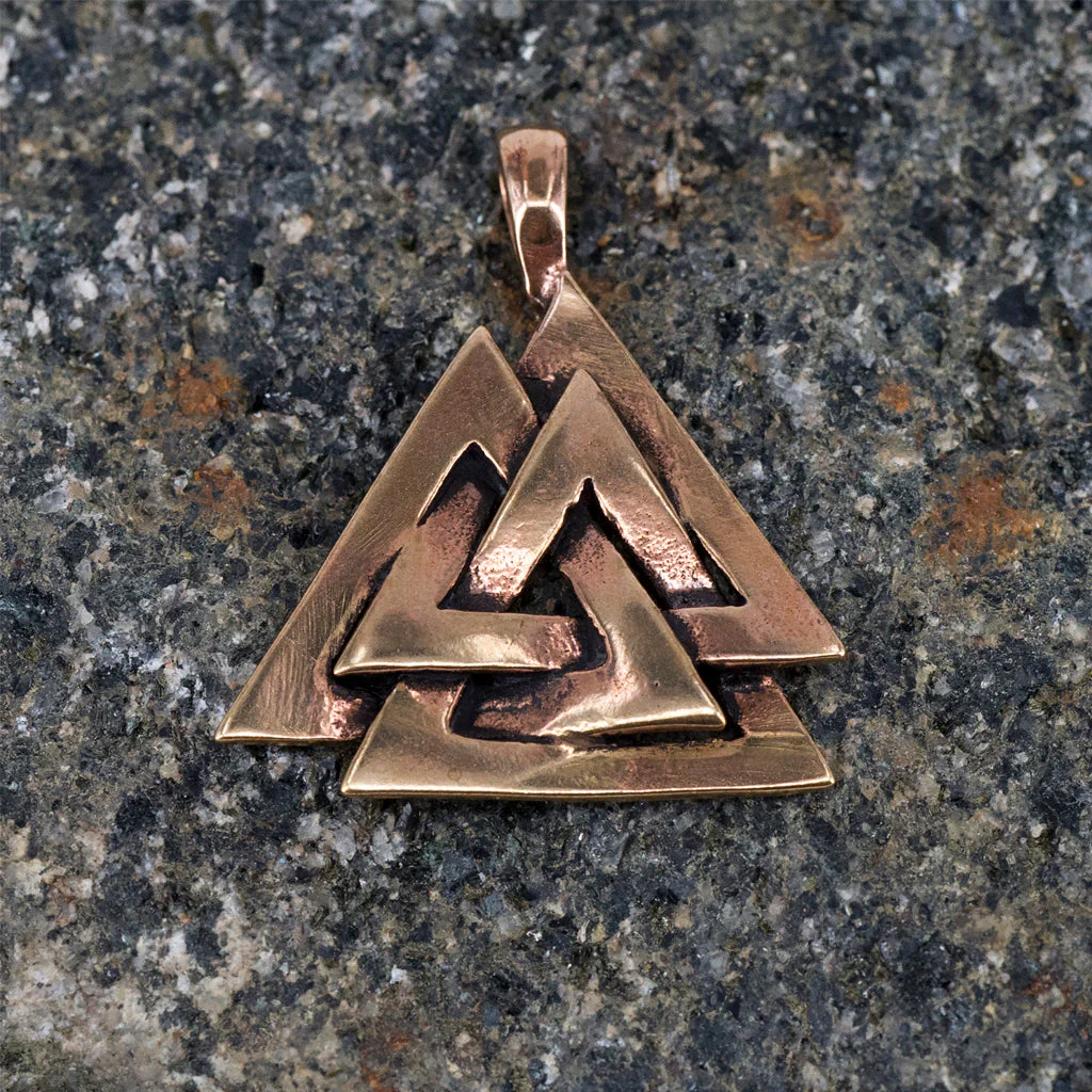 Valknut Pendant, Bronze - Image 2