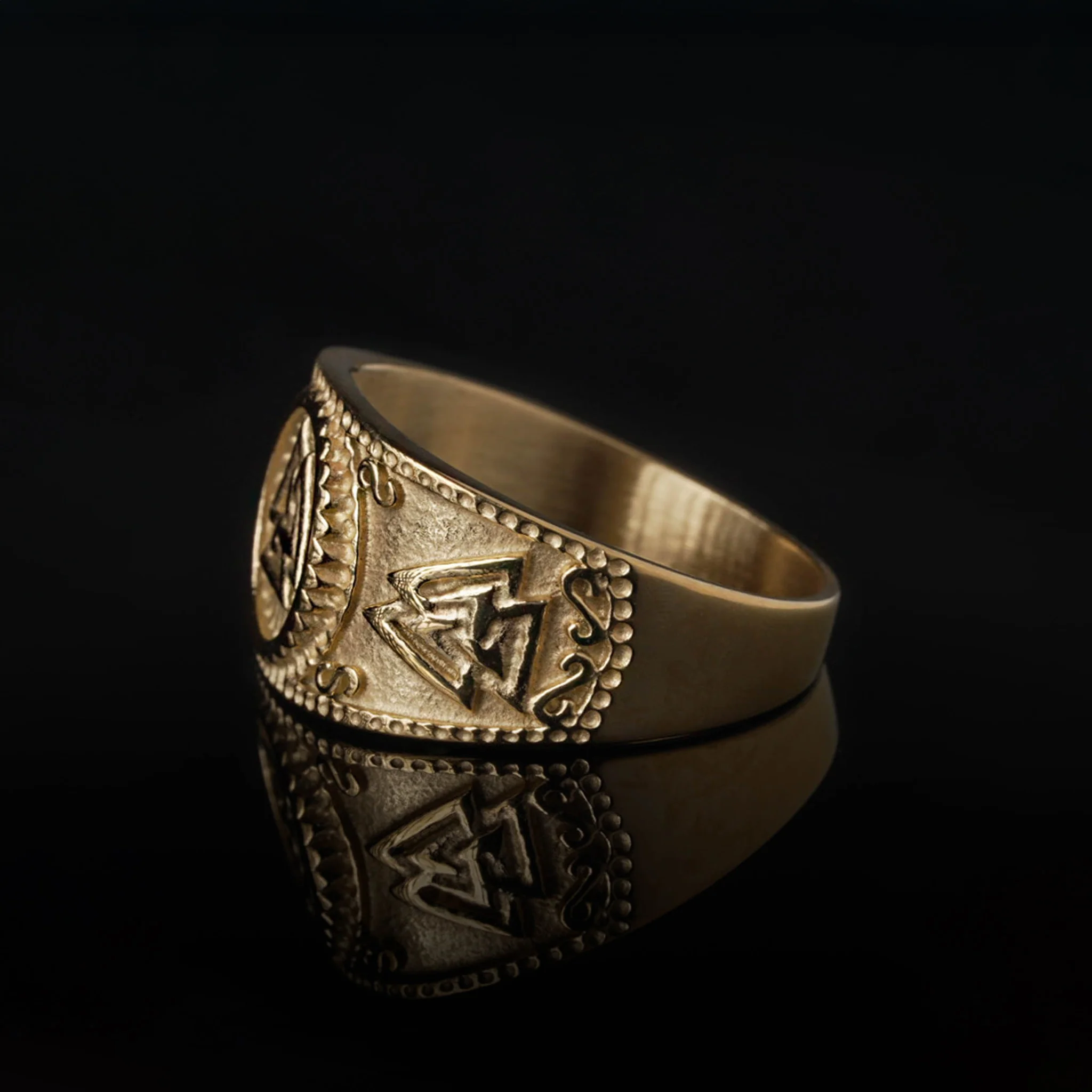 Valknut Ring, Gold Plated - Image 4