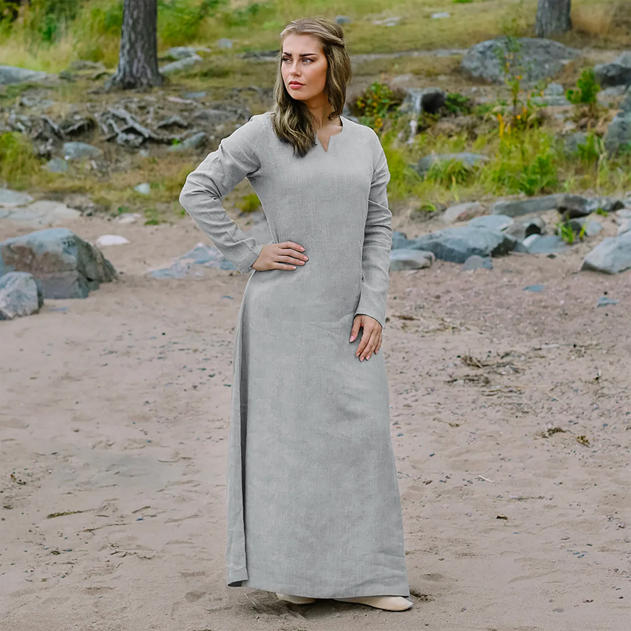 Viking Apron Dress, Blue - Image 4