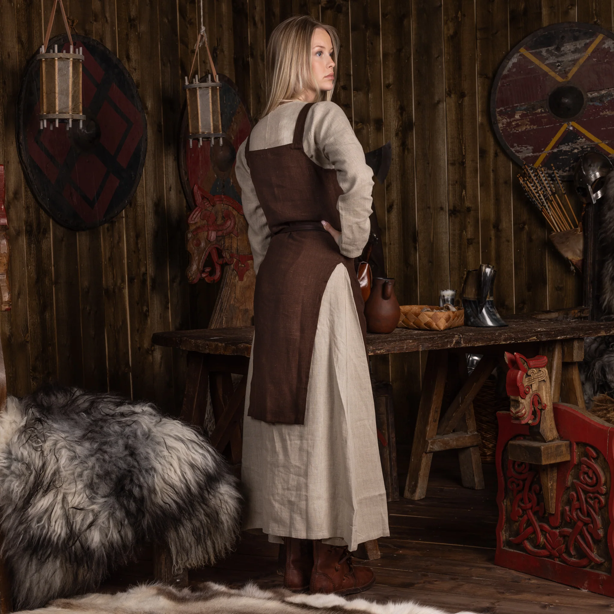 Viking Apron, Linen, Brown - Image 2