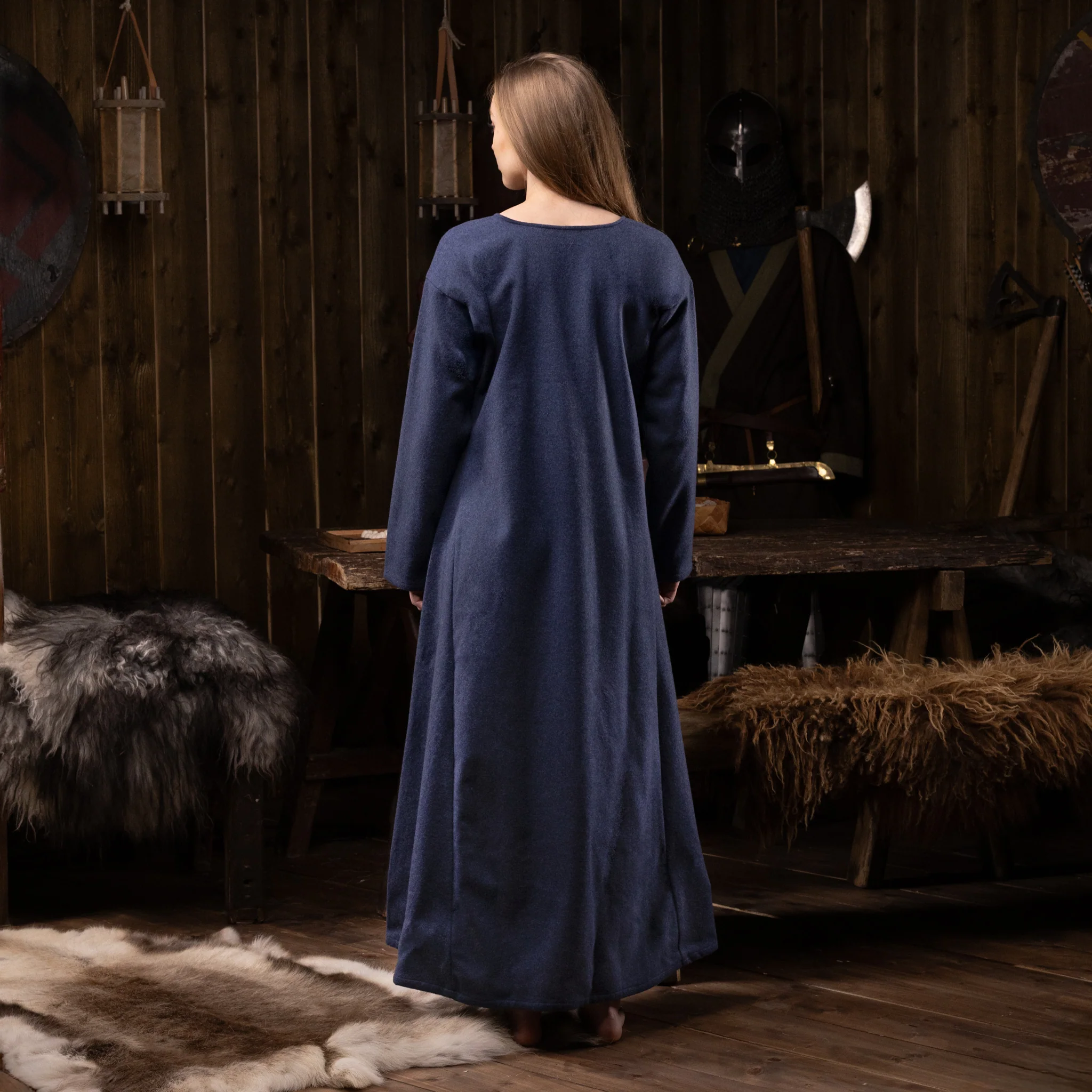 Viking Dress, Wool, Blue - Image 3