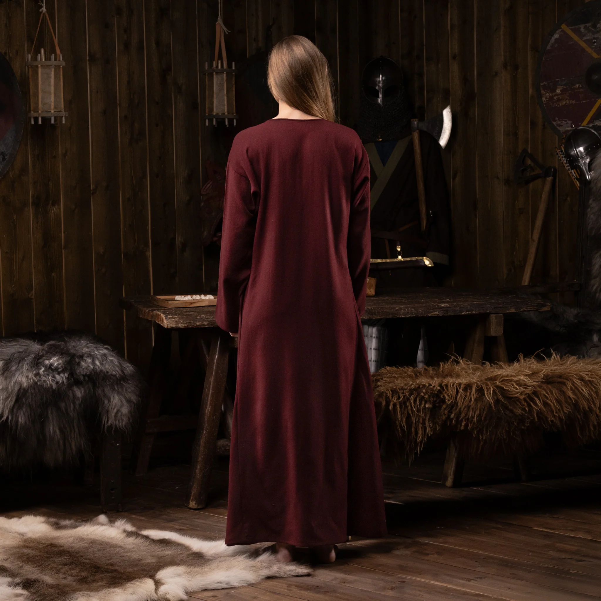 Viking Dress, Wool Twill, Red - Image 3