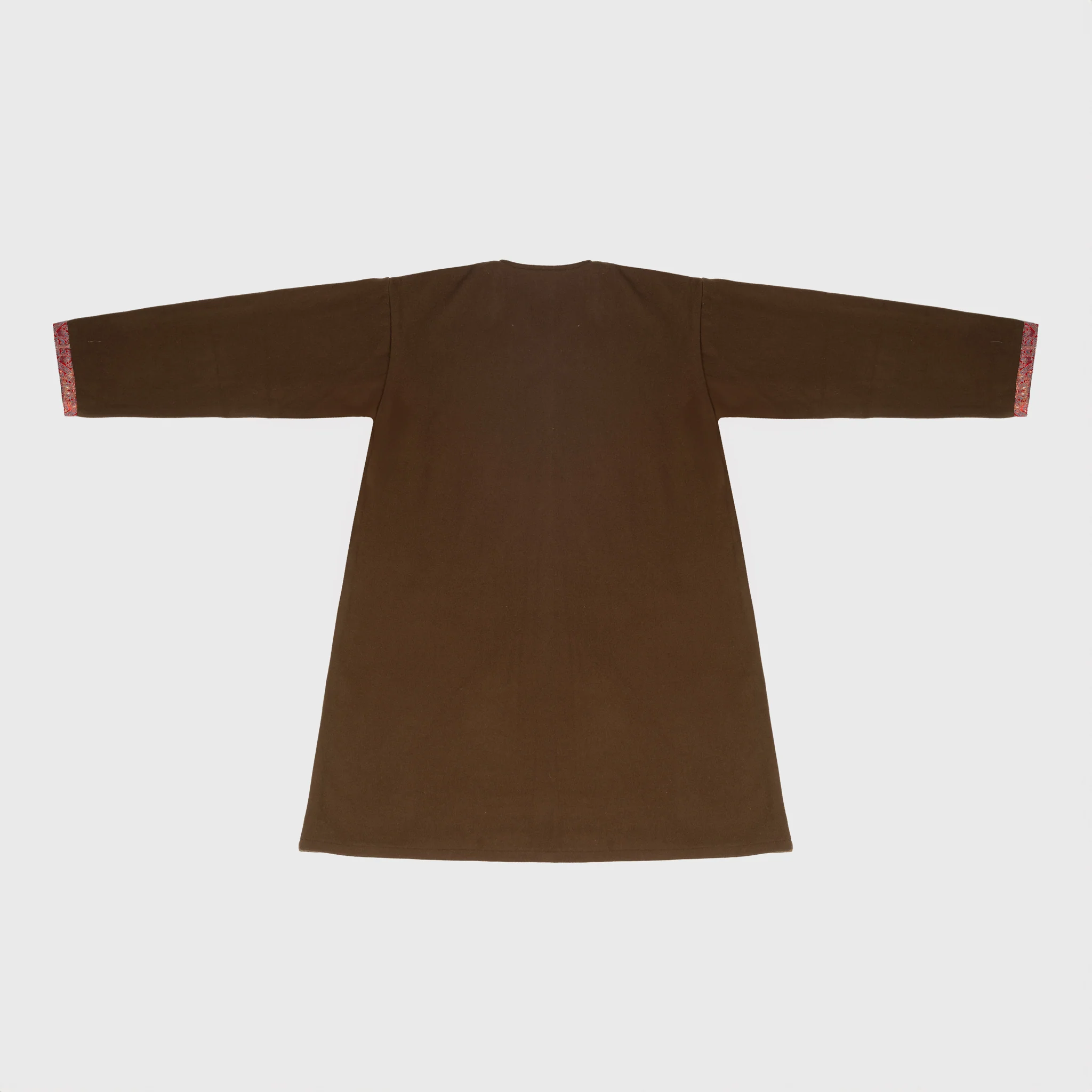 Viking Kaftan, Brown with Red Silk - Image 4