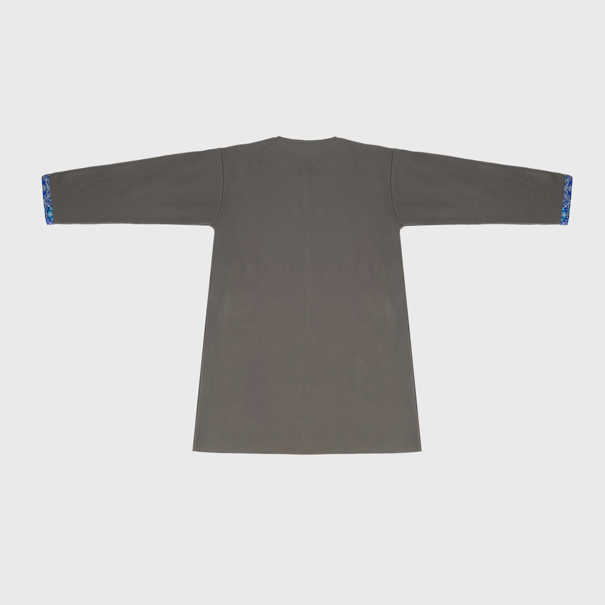 Viking Kaftan, Grey with Blue Silk - Image 4