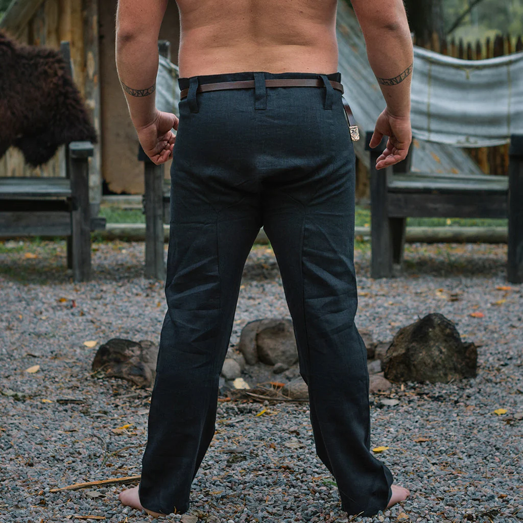 Viking Linen Trousers, Black - Image 2