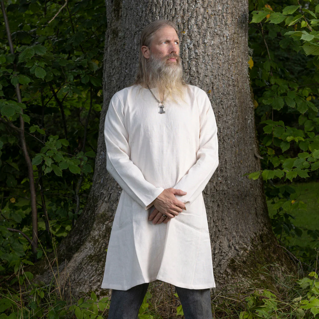 Viking Linen Tunic, Bleached - Image 3