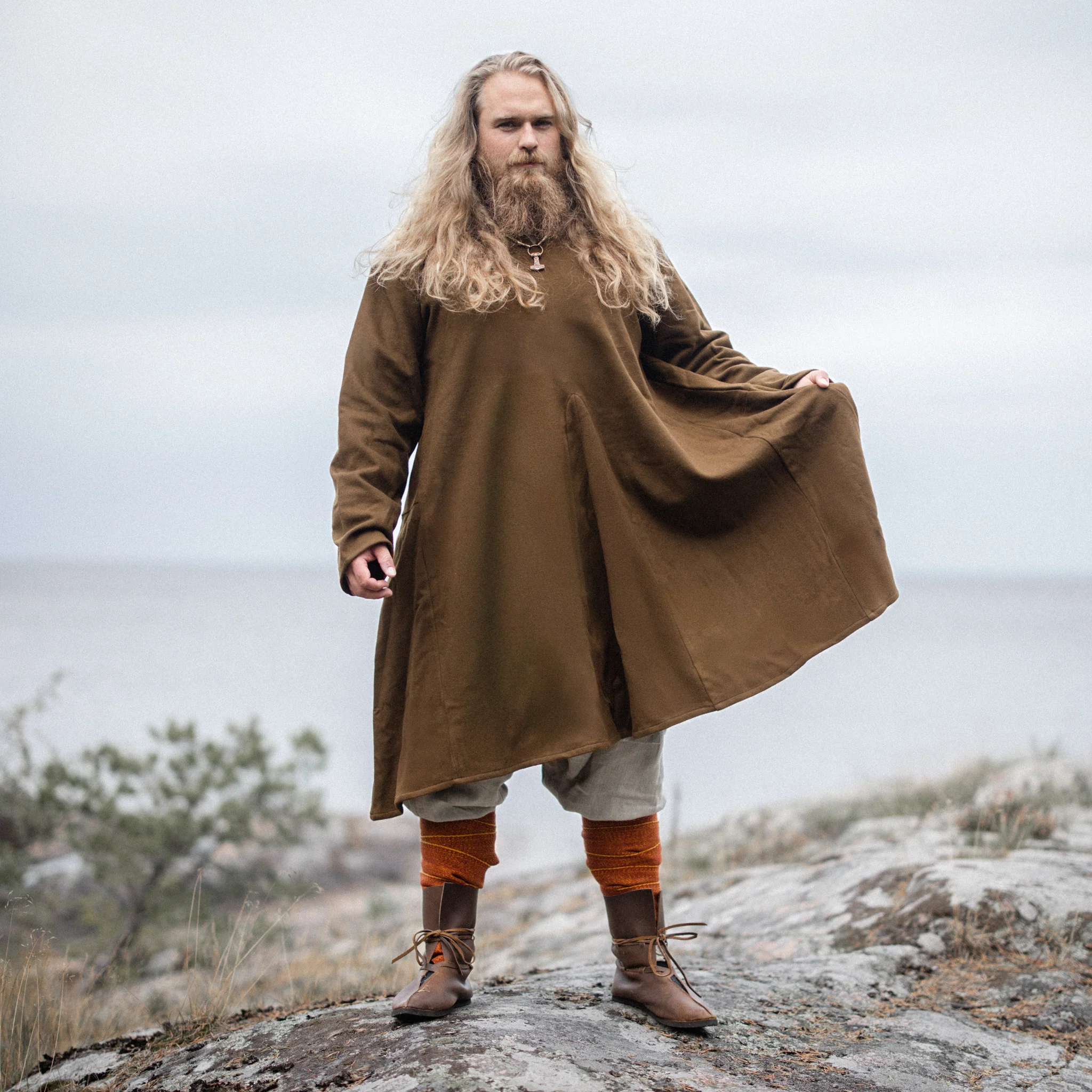 Viking Wool Tunic, Moselund, Brown - Image 5