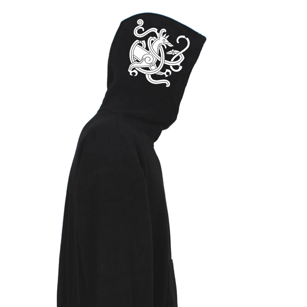 Women's Premium Longline Hoodie, Hjortr, Black - Image 5