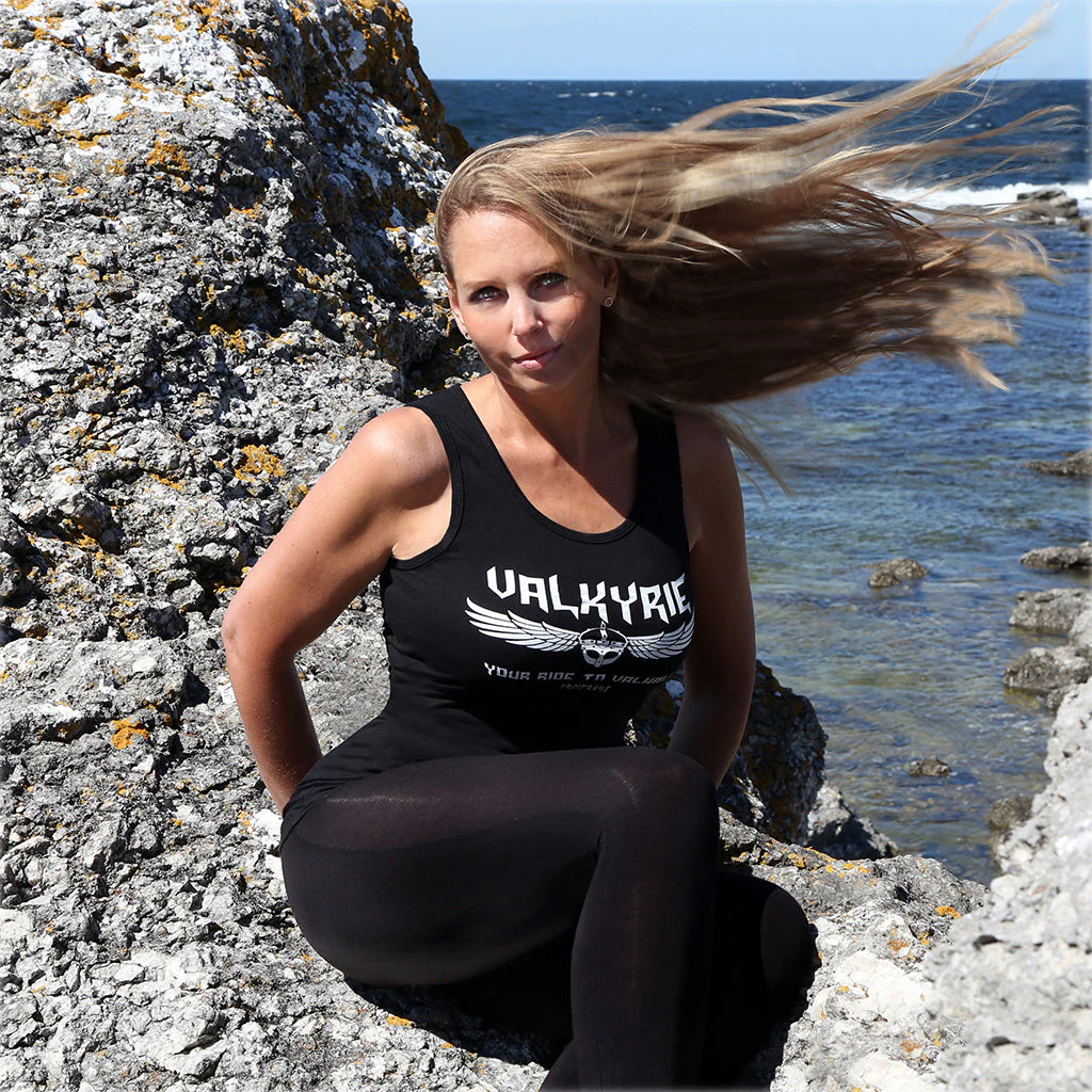Women's Premium Tank Top, Valkyrie, Black - Image 3
