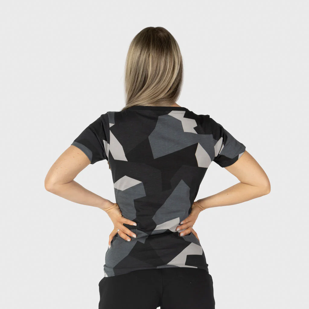 Women's Premium T-shirt, Shieldmaiden, M90 Grey Camo - Image 3