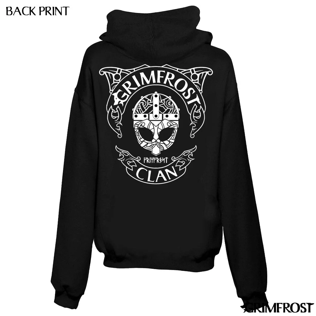 Women's Premium Zip Hoodie, Grimfrost Clan, Black - Image 6