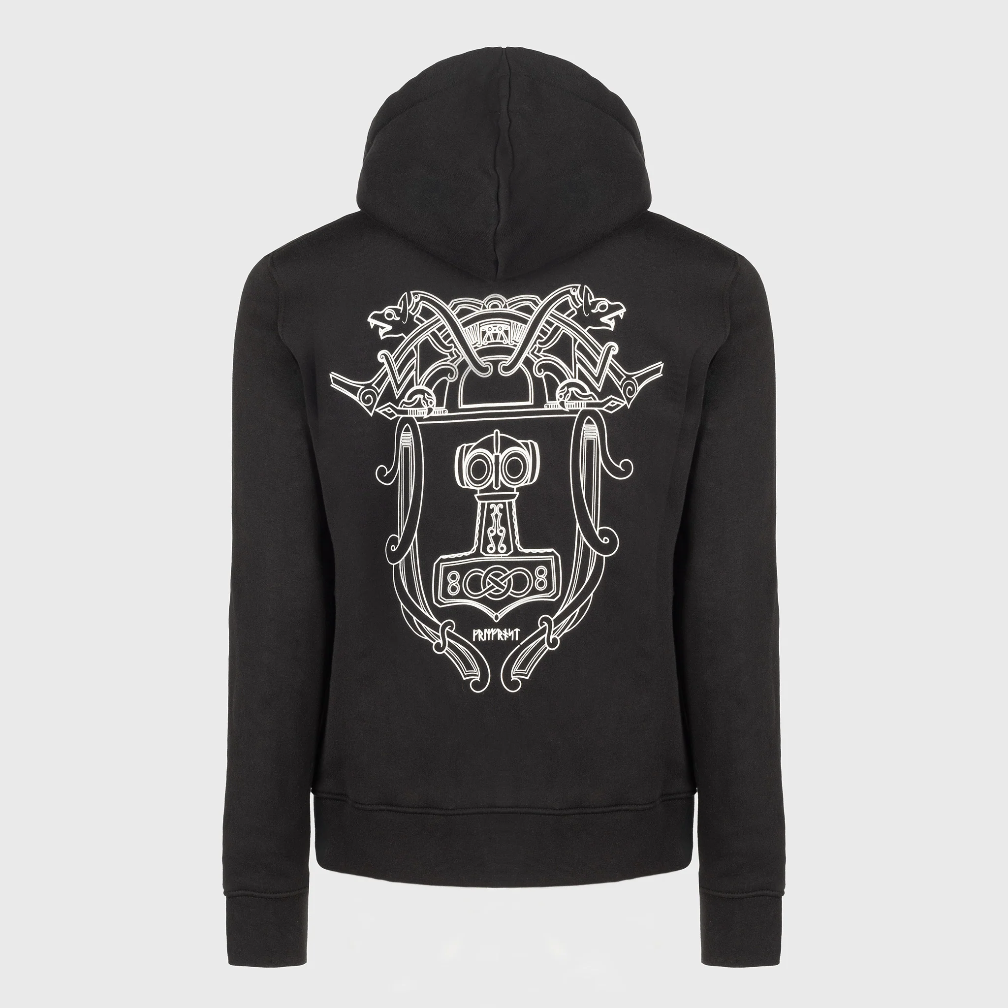 Women's Premium Zip Hoodie, Mjolnir, Black - Image 7