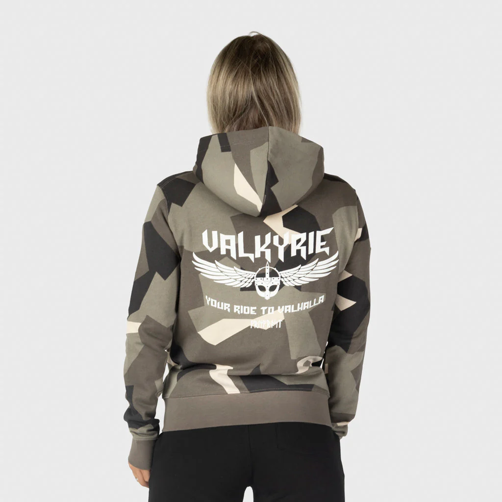 Women's Premium Zip Hoodie, Valkyrie, M90 Brown Camo - Image 2