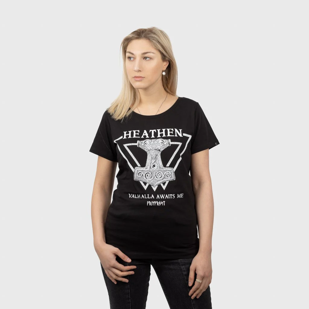 Women's Premium T-shirt, Heathen, Black - Image 3