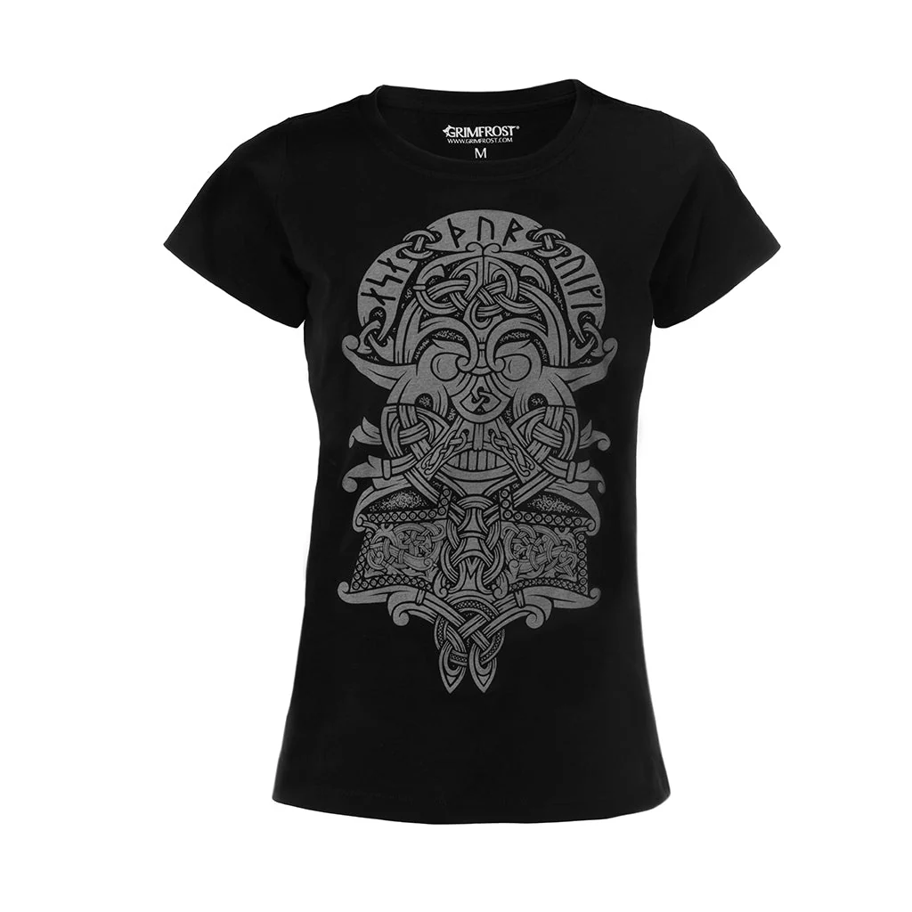 Women's Premium T-shirt, Thor Mask, Black - Image 2